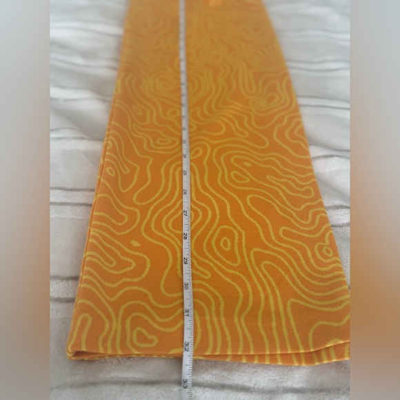 Zara Orange Abstract Printed Cutout Tie Waist Midi Skirt |M| - Picture 10 of 10